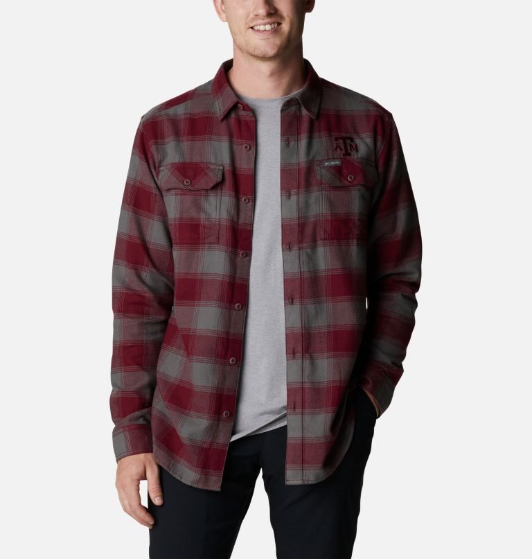 Columbia Collegiate Flare Gun Flannel Long Sleeve - Texas A&M Skjorte Herre Rød | 51243Z