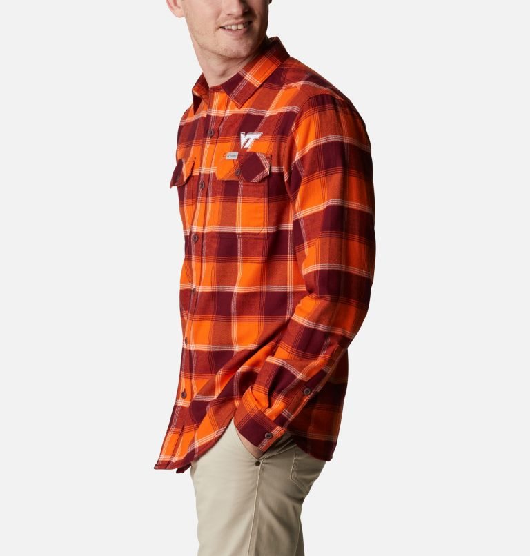 Columbia Collegiate Flare Gun Flannel Long Sleeve - Virginia Tech Skjorte Herre Oransje | 94056L