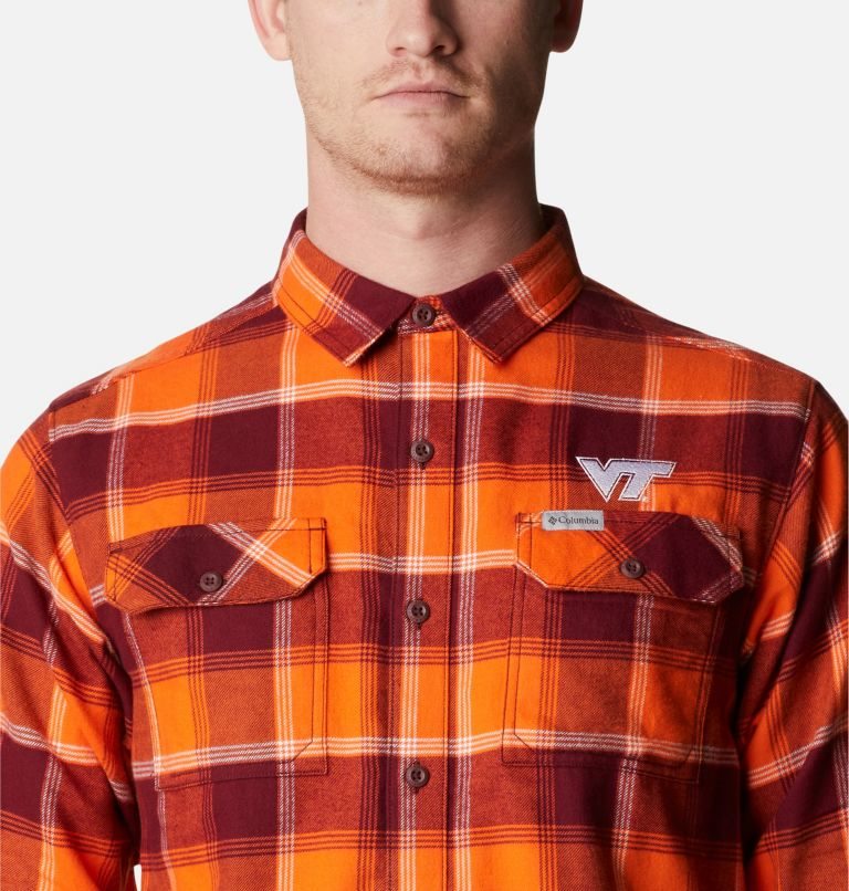 Columbia Collegiate Flare Gun Flannel Long Sleeve - Virginia Tech Skjorte Herre Oransje | 94056L