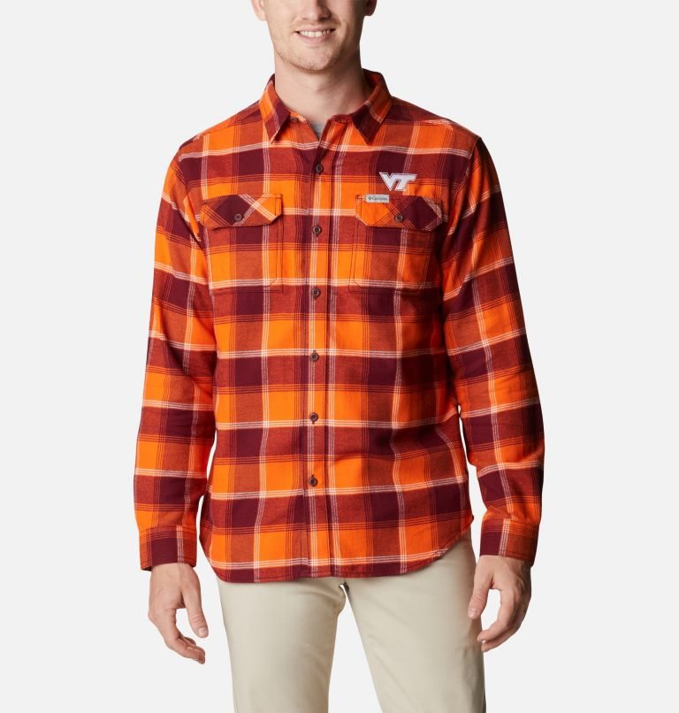 Columbia Collegiate Flare Gun Flannel Long Sleeve - Virginia Tech Skjorte Herre Oransje | 94056L