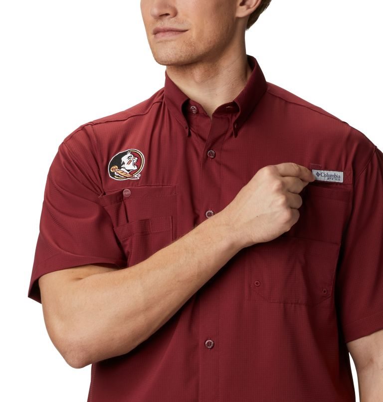 Columbia Collegiate PFG Tamiami Kort Sleeve - Florida State Skjorte Herre Rød | 25081D