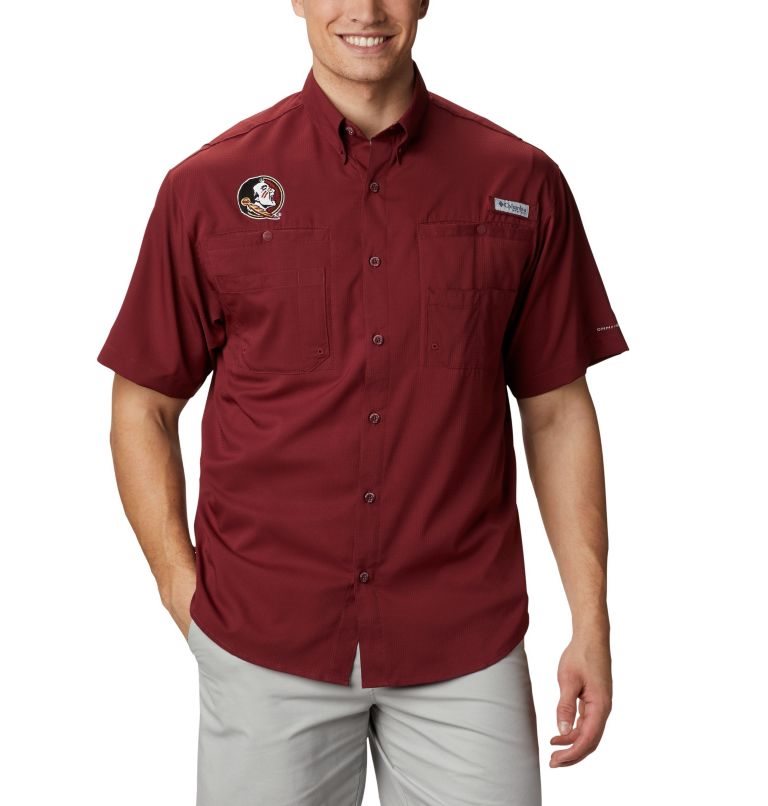 Columbia Collegiate PFG Tamiami Kort Sleeve - Florida State Skjorte Herre Rød | 25081D