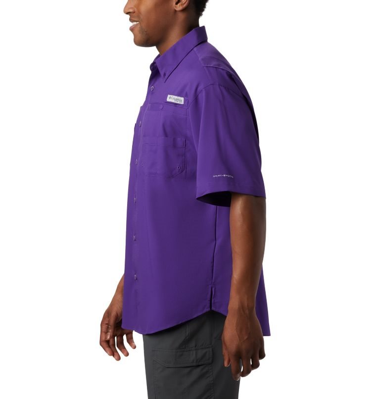 Columbia Collegiate PFG Tamiami Kort Sleeve - LSU Skjorte Herre Lilla | 49352Q