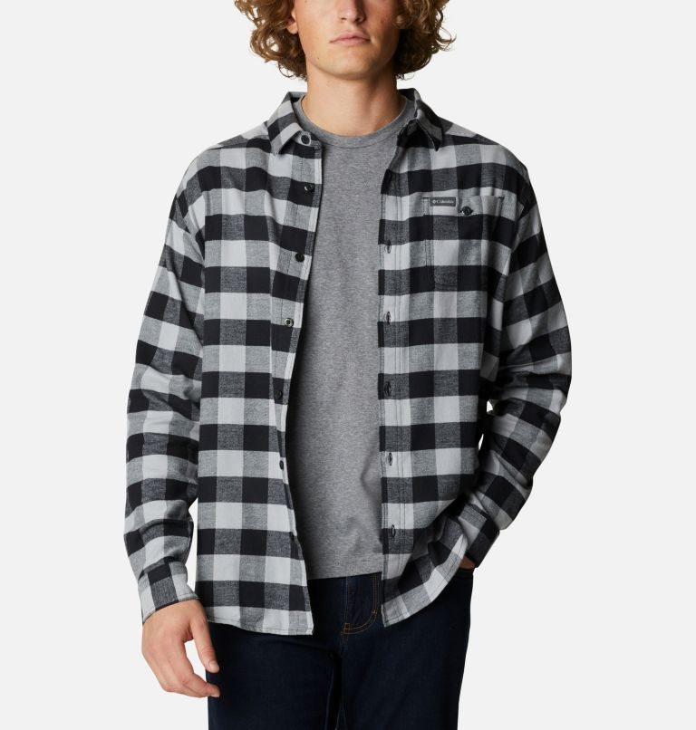 Columbia Cornell Woods Flannel Long Sleeve Skjorte Herre Svarte Grå | 45982I