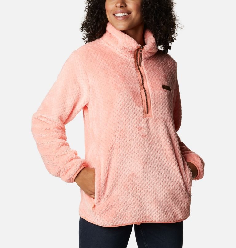 Columbia Fireside Quarter Zip Sherpa Fleece Gensere Dame Korall | 39852P