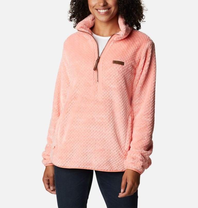 Columbia Fireside Quarter Zip Sherpa Fleece Gensere Dame Korall | 39852P