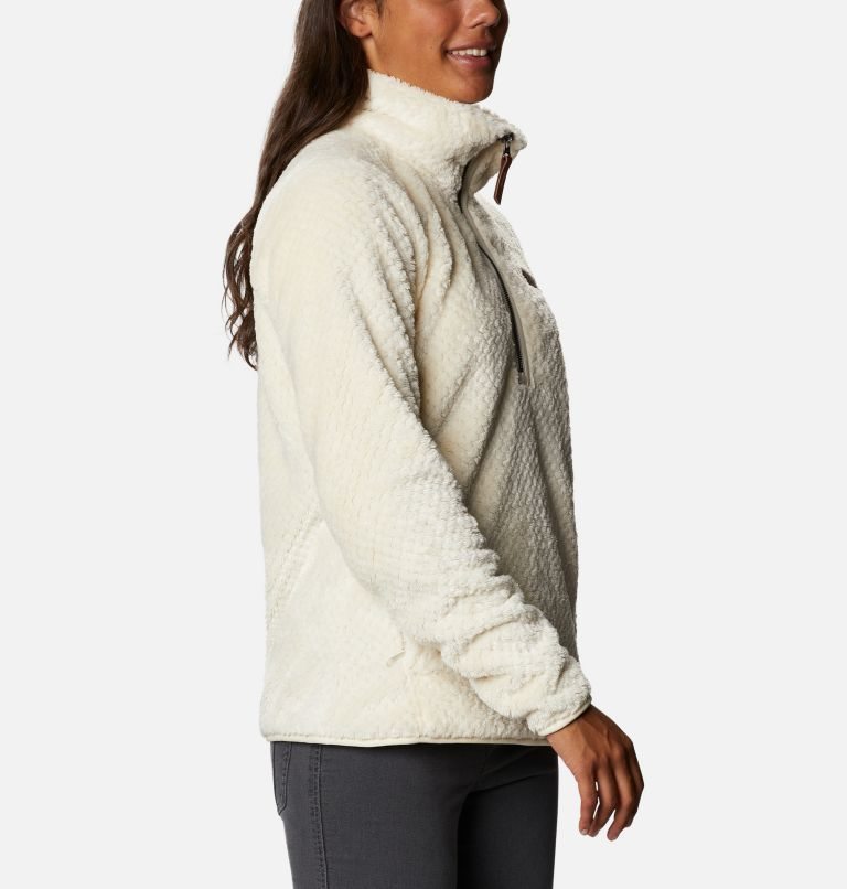 Columbia Fireside Quarter Zip Sherpa Fleece Gensere Dame Pisket Krem | 45109F