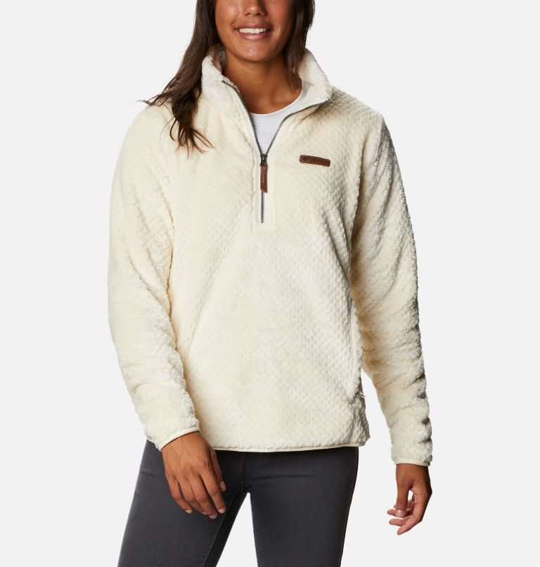 Columbia Fireside Quarter Zip Sherpa Fleece Gensere Dame Pisket Krem | 45109F