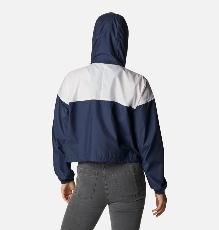 Columbia Flash Challenger Cropped Windbreaker Jakke Dame Marineblå Hvite | 09238C