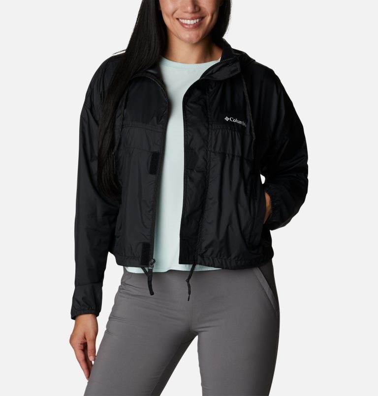 Columbia Flash Challenger Cropped Windbreaker Jakke Dame Svarte | 78912B