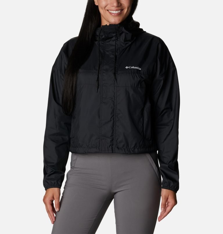 Columbia Flash Challenger Cropped Windbreaker Jakke Dame Svarte | 78912B