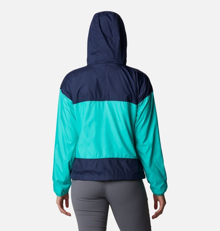 Columbia Flash Challenger Fleece Forede Windbreaker Jakke Dame Turkis Marineblå | 12807G