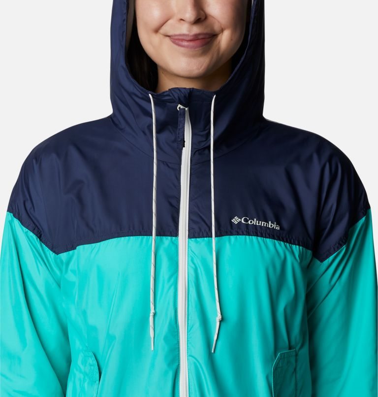 Columbia Flash Challenger Fleece Forede Windbreaker Jakke Dame Turkis Marineblå | 12807G