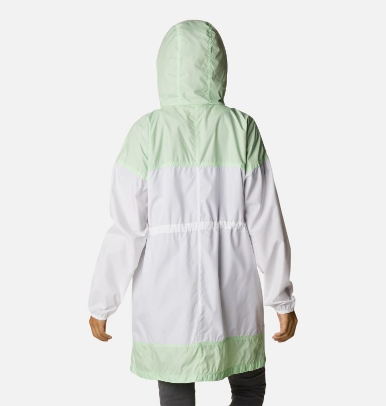 Columbia Flash Challenger Long Windbreaker Jakke Dame Hvite Mint | 15463K