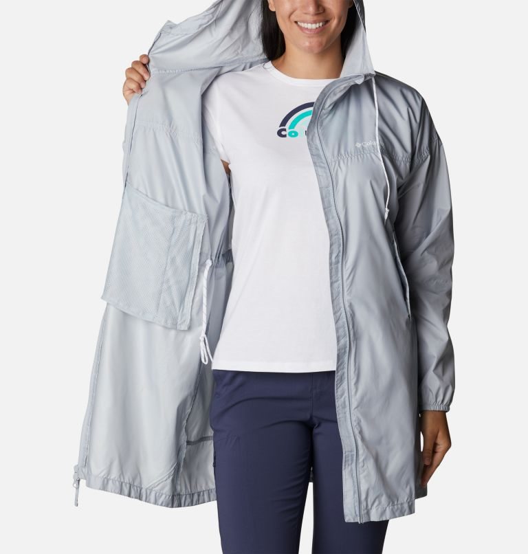 Columbia Flash Challenger Long Windbreaker Jakke Dame Lyse Grå | 25791K