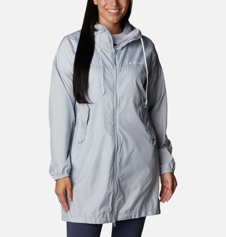 Columbia Flash Challenger Long Windbreaker Jakke Dame Lyse Grå | 25791K