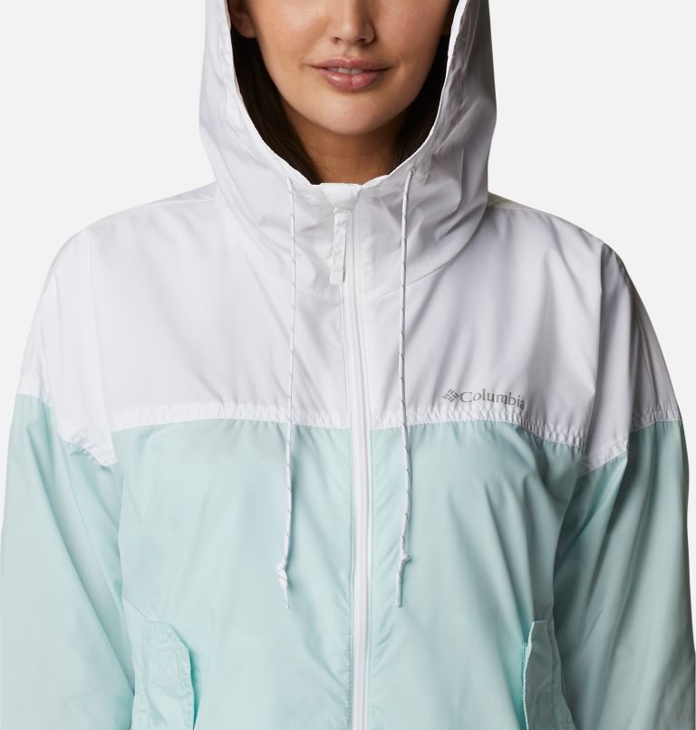 Columbia Flash Challenger Long Windbreaker Jakke Dame Hvite Turkis | 35908Q