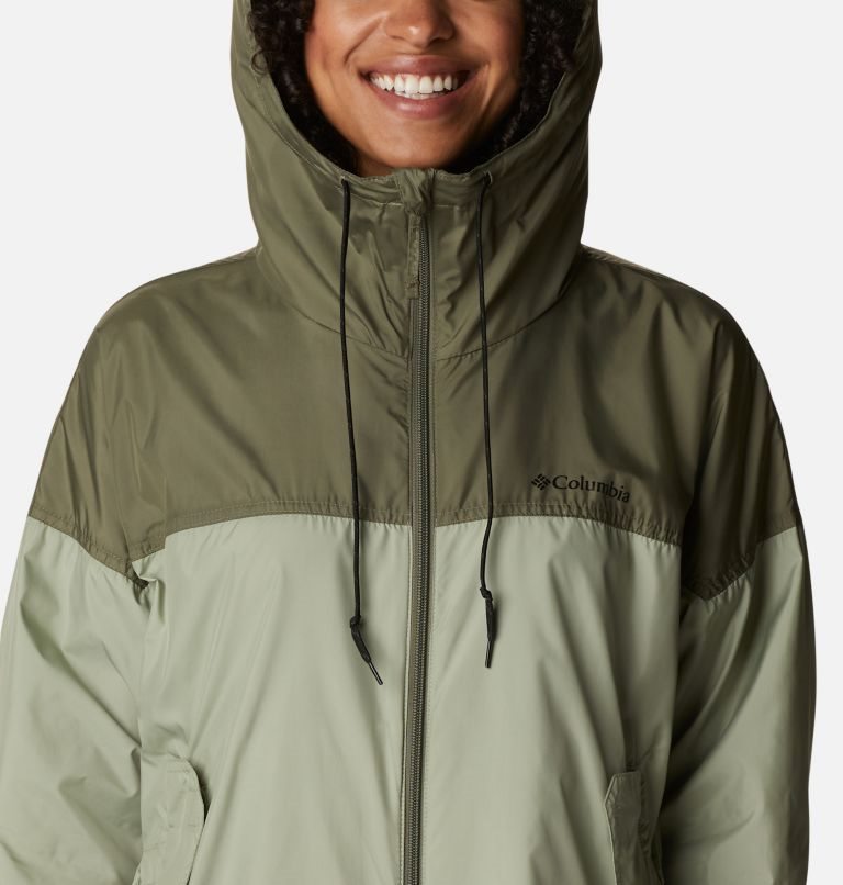 Columbia Flash Challenger Long Windbreaker Jakke Dame Olivengrønne | 45078R