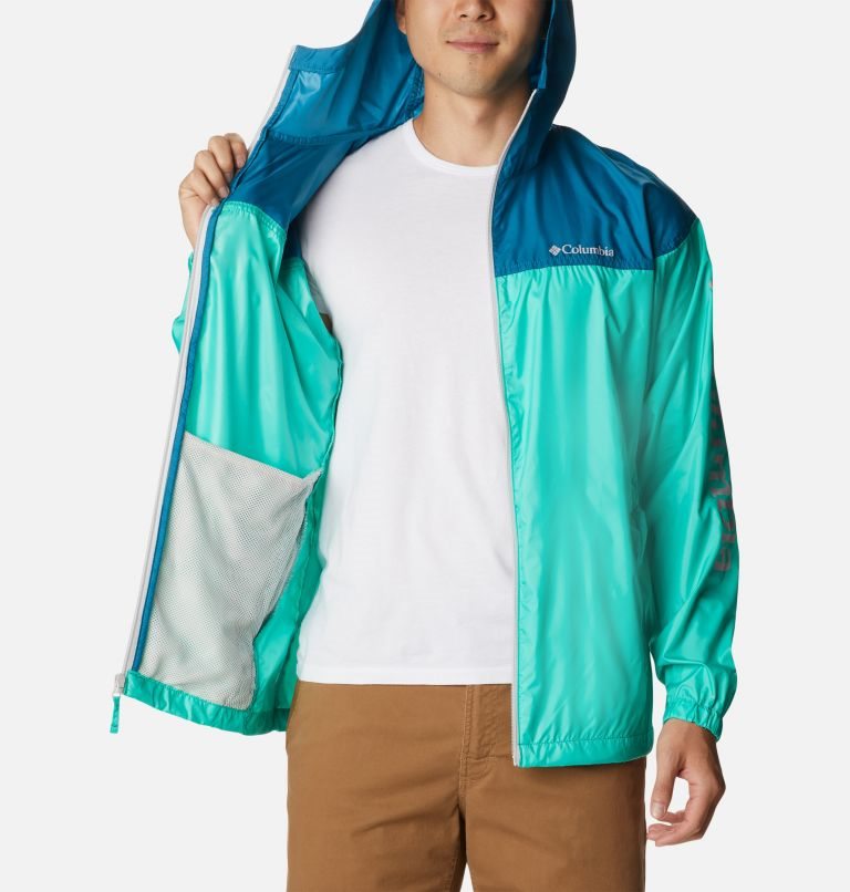 Columbia Flash Challenger Novelty Windbreaker Jakke Herre Turkis | 28463N