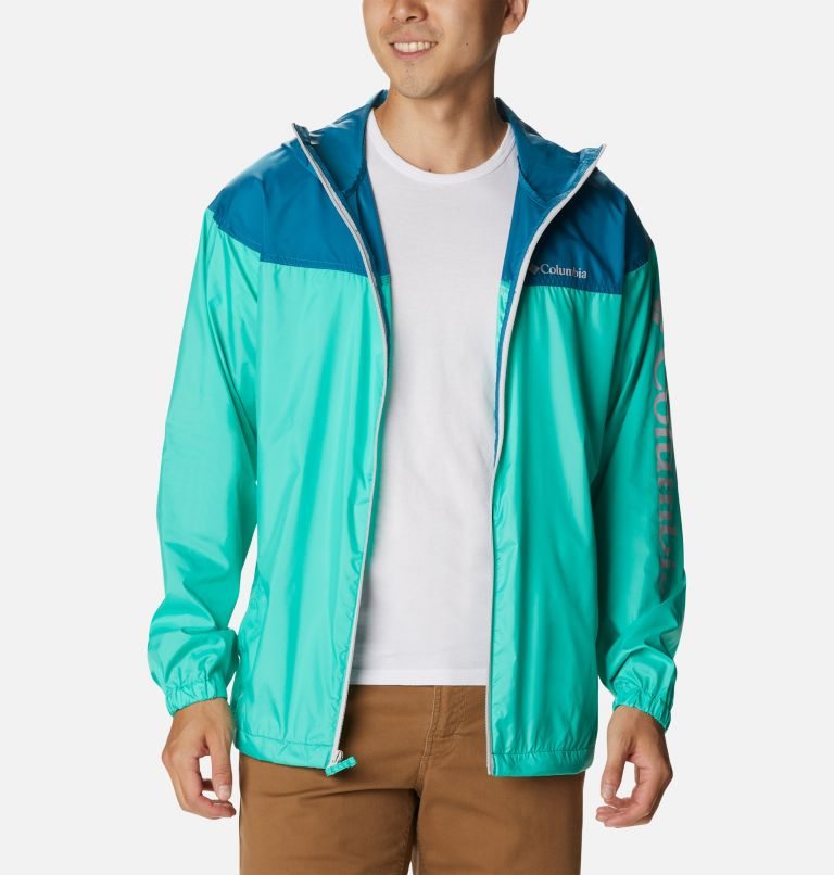 Columbia Flash Challenger Novelty Windbreaker Jakke Herre Turkis | 28463N