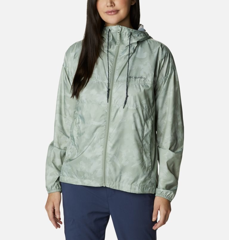 Columbia Flash Challenger Novelty Windbreaker Jakke Dame Olivengrønne | 34561T