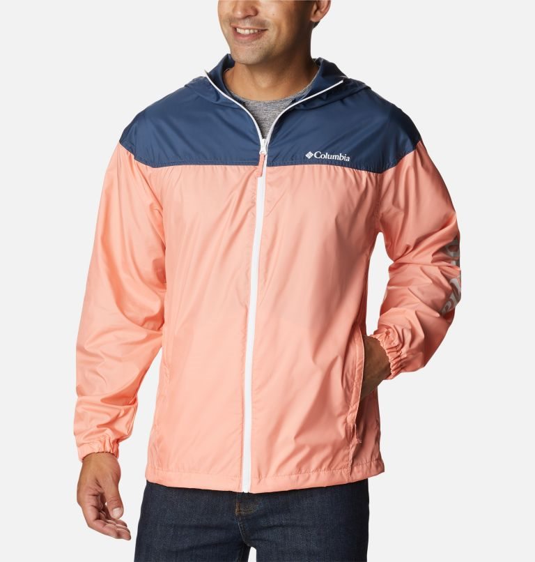 Columbia Flash Challenger Novelty Windbreaker Jakke Herre Korall Marineblå | 39856N