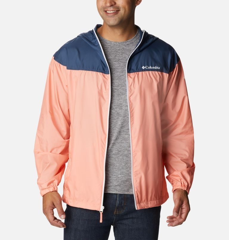 Columbia Flash Challenger Novelty Windbreaker Jakke Herre Korall Marineblå | 39856N