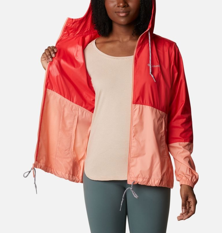 Columbia Flash Forward Windbreaker Jakke Dame Rød Korall | 54237R