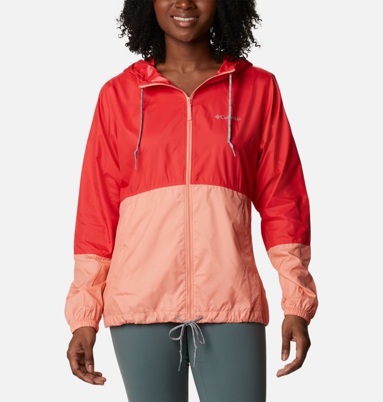 Columbia Flash Forward Windbreaker Jakke Dame Rød Korall | 54237R