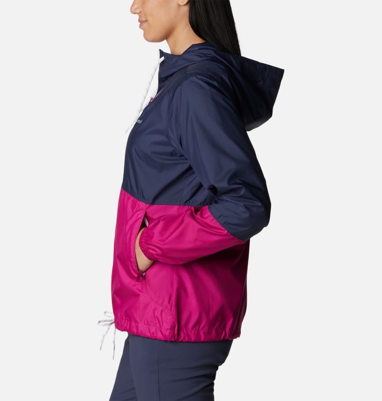 Columbia Flash Forward Windbreaker Jakke Dame Marineblå Fuchsia | 61240T