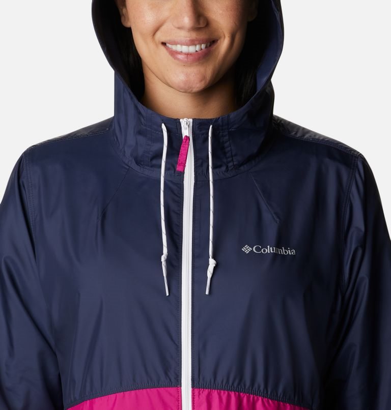 Columbia Flash Forward Windbreaker Jakke Dame Marineblå Fuchsia | 61240T