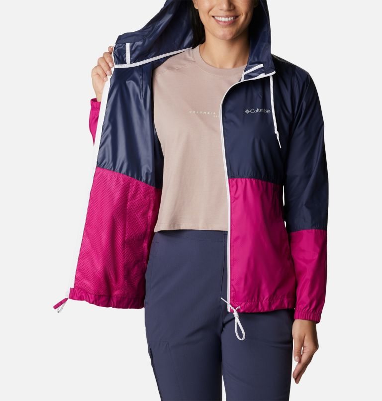 Columbia Flash Forward Windbreaker Jakke Dame Marineblå Fuchsia | 61240T