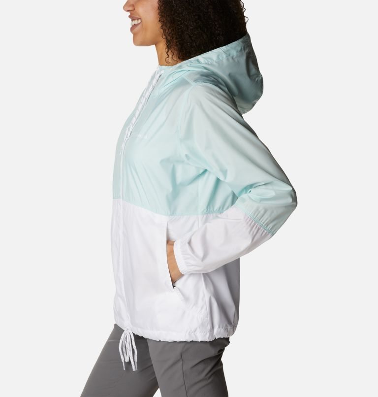 Columbia Flash Forward Windbreaker Jakke Dame Turkis Hvite | 62375F