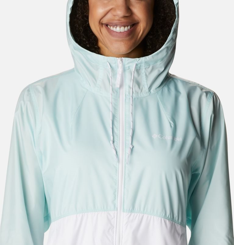 Columbia Flash Forward Windbreaker Jakke Dame Turkis Hvite | 62375F