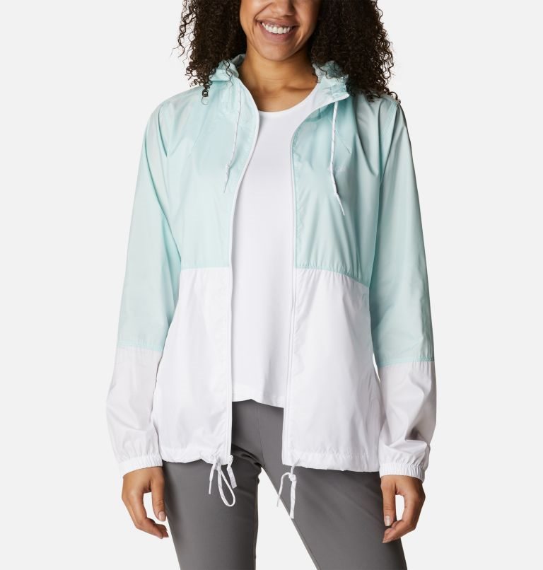 Columbia Flash Forward Windbreaker Jakke Dame Turkis Hvite | 62375F