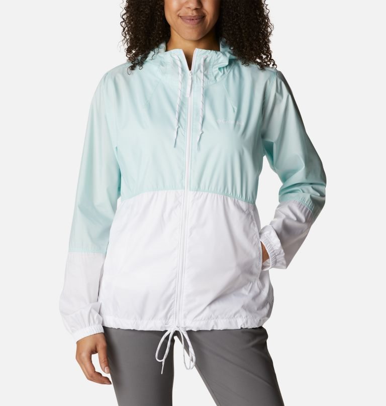 Columbia Flash Forward Windbreaker Jakke Dame Turkis Hvite | 62375F