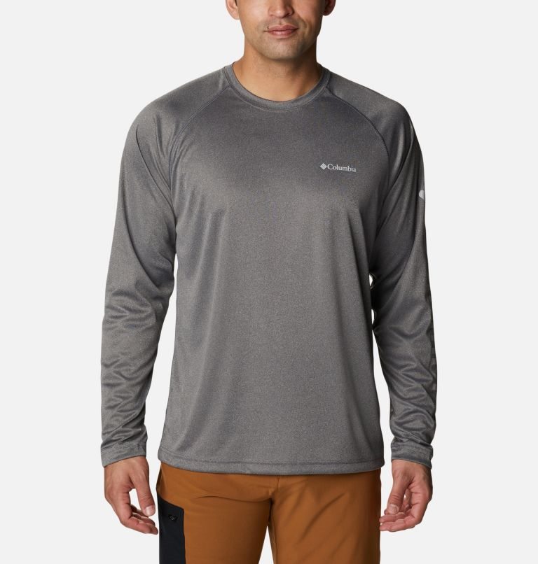 Columbia Fork Stream Heather Long Sleeve Gensere Herre Grå | 12736O