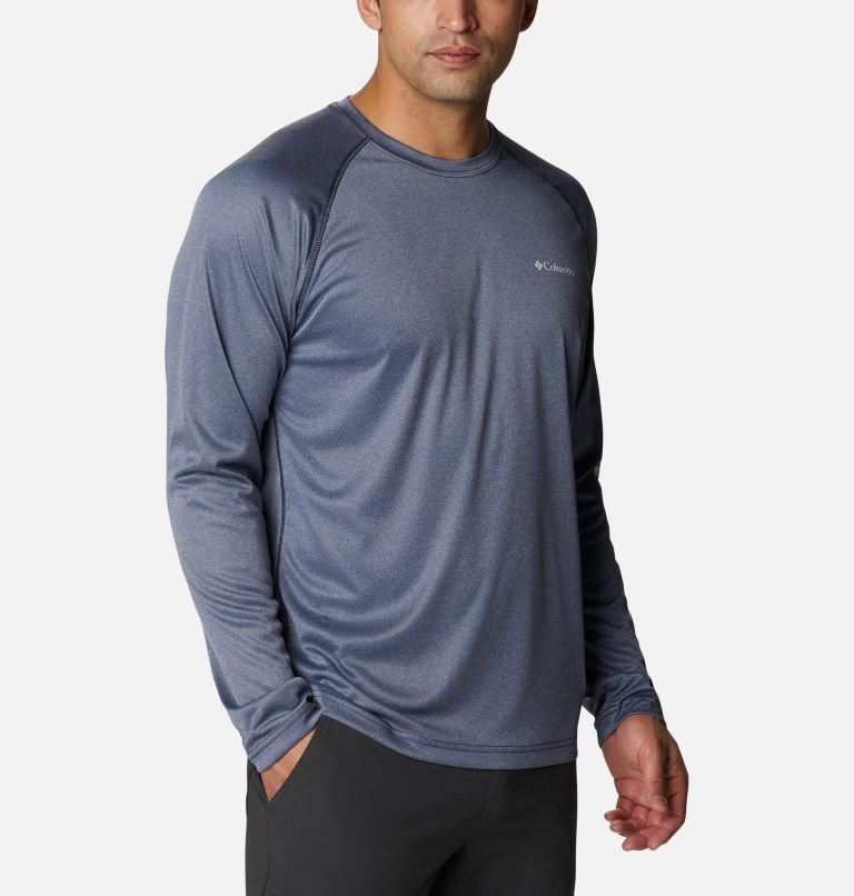 Columbia Fork Stream Heather Long Sleeve Gensere Herre Marineblå | 47359H