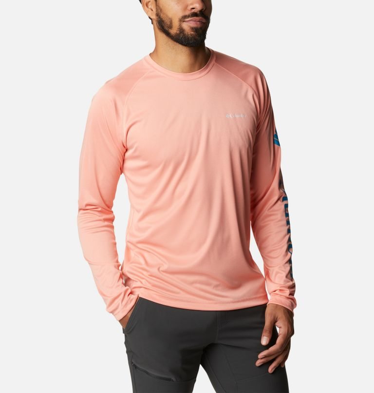 Columbia Fork Stream Heather Long Sleeve Gensere Herre Korall | 97210X