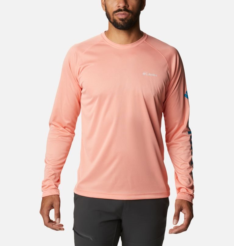 Columbia Fork Stream Heather Long Sleeve Gensere Herre Korall | 97210X