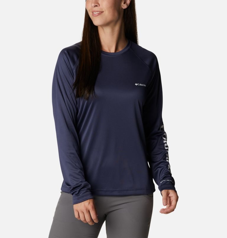 Columbia Fork Stream Long Sleeve Gensere Dame Marineblå | 39581I