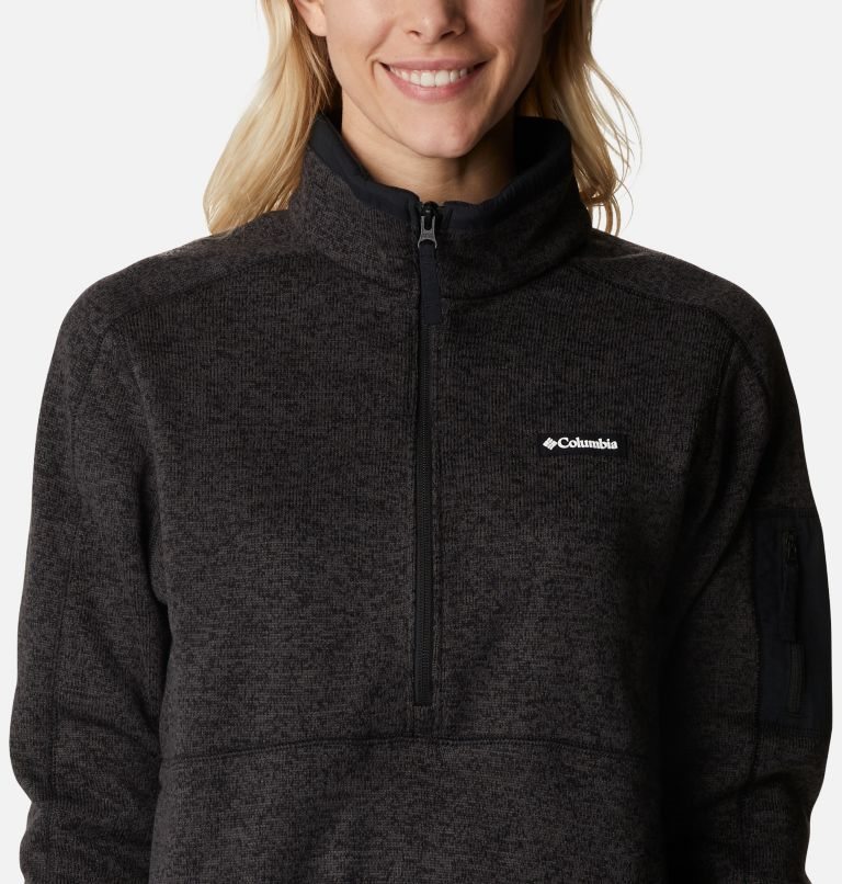 Columbia Genser Weather Fleece Half Zip Gensere Dame Svarte | 14360X