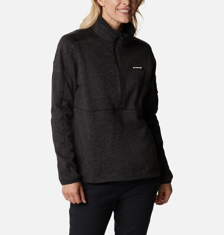 Columbia Genser Weather Fleece Half Zip Gensere Dame Svarte | 14360X