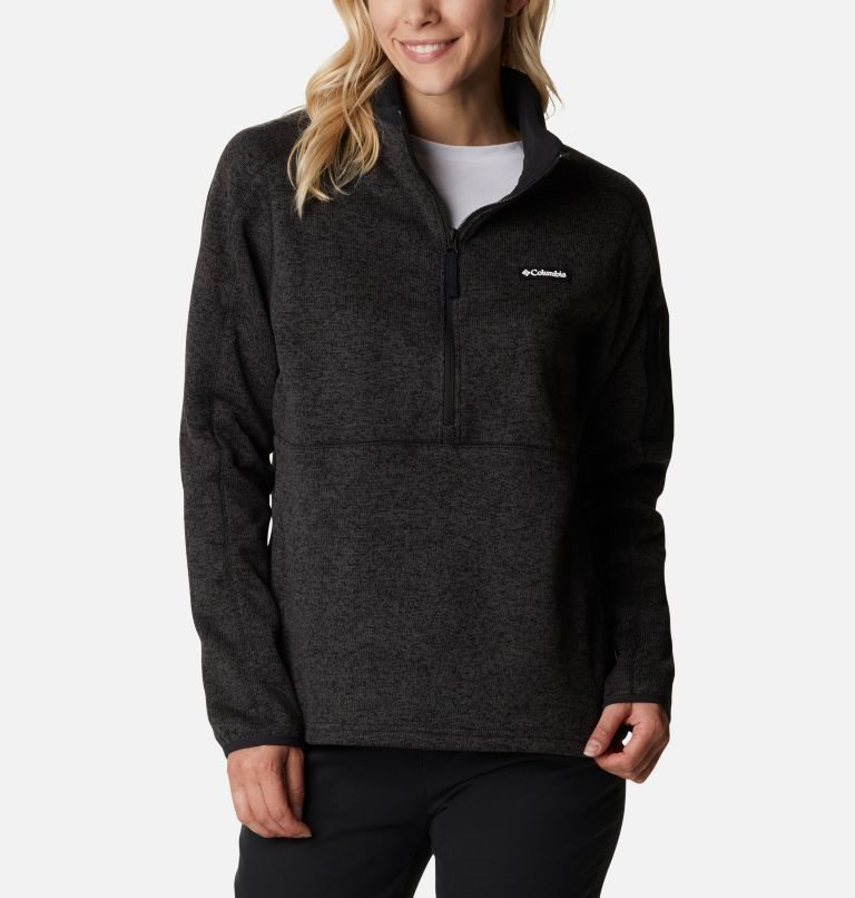 Columbia Genser Weather Fleece Half Zip Gensere Dame Svarte | 14360X