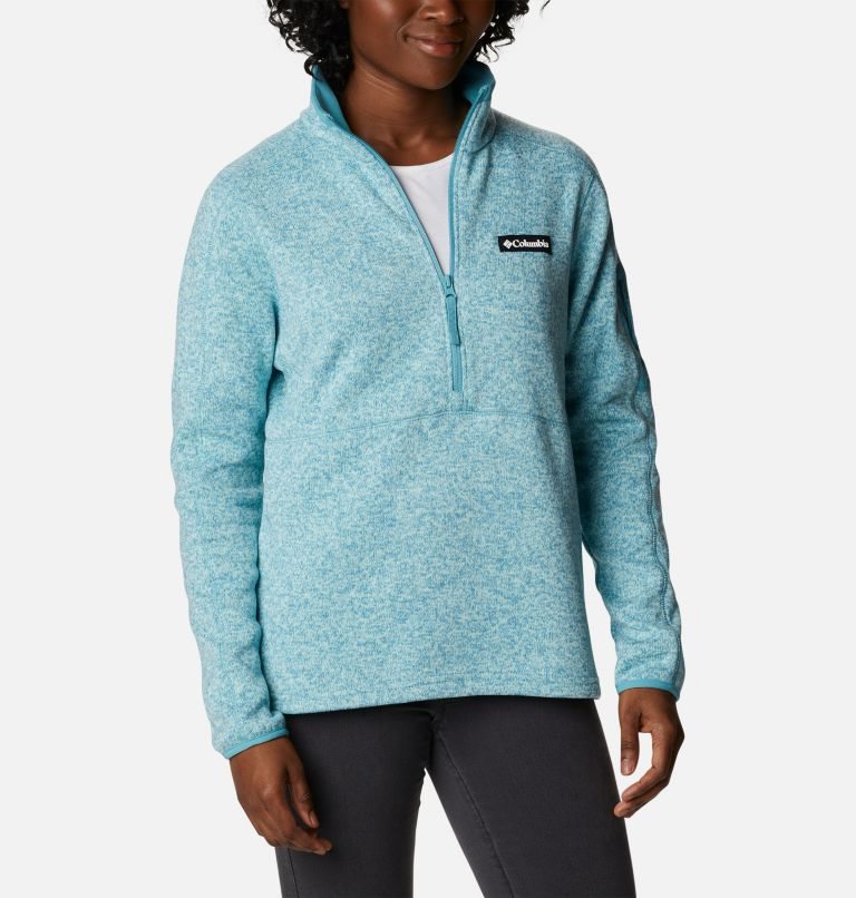 Columbia Genser Weather Fleece Half Zip Gensere Dame Turkis | 19802F