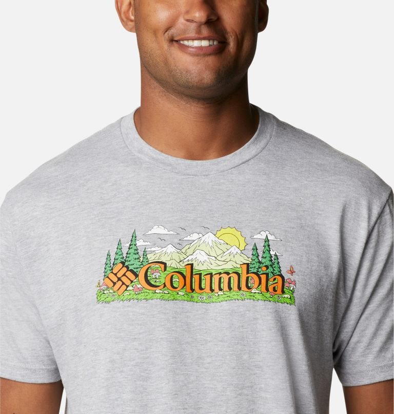 Columbia Happy Graphic T-skjorte Herre Lyse Grå | 13706R