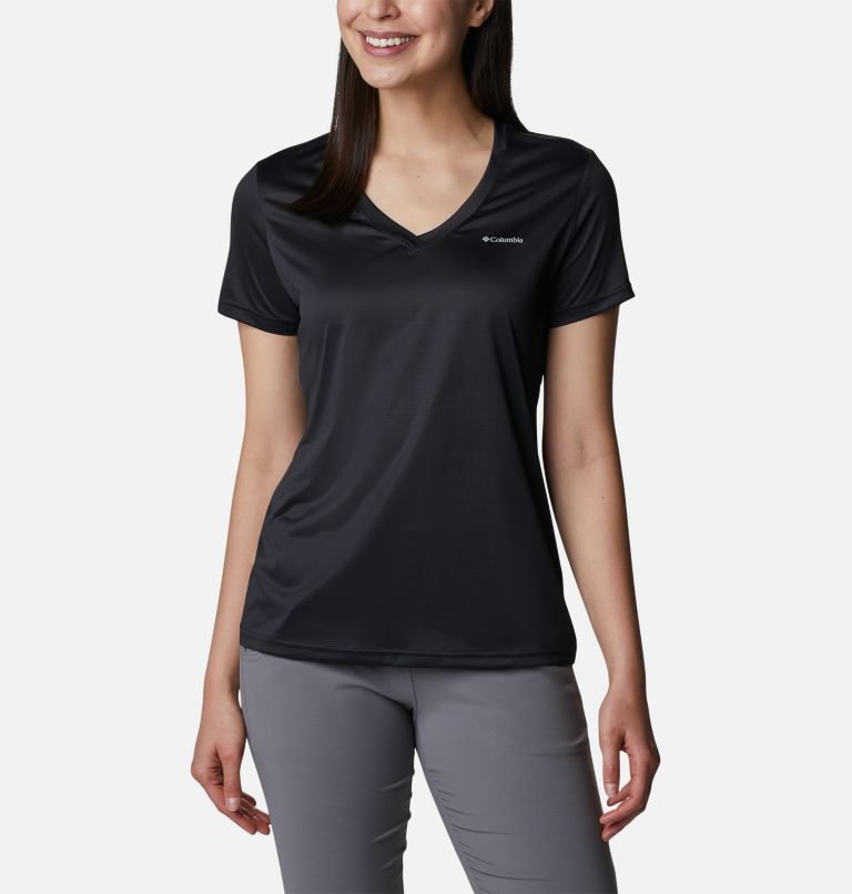 Columbia Hike V-Neck T-skjorte Dame Svarte | 69584H