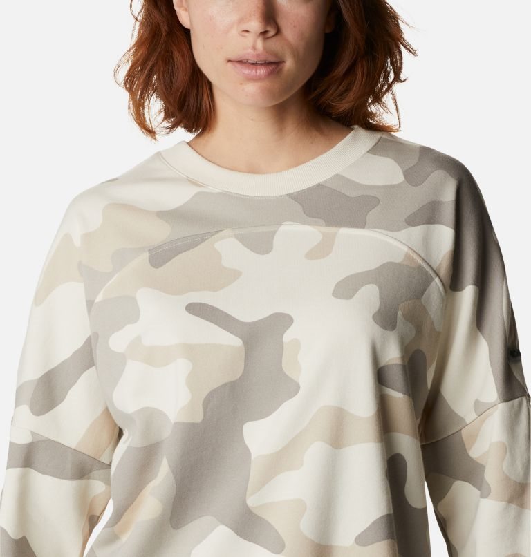 Columbia Lodge French Terry Crew Gensere Dame Camouflage | 80439F