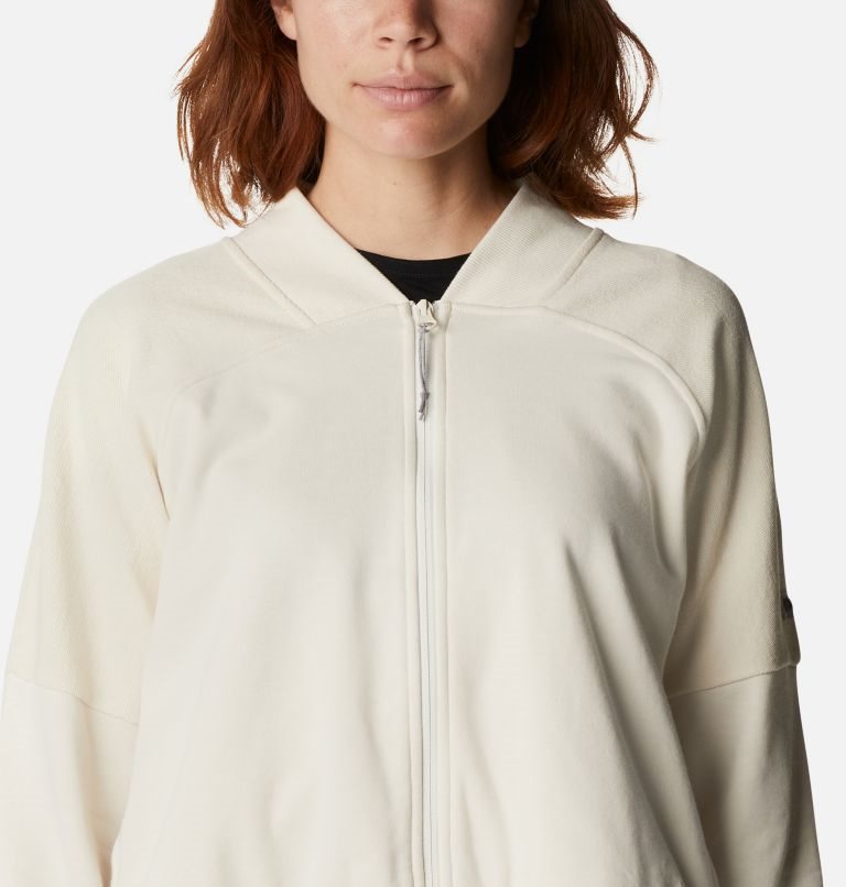 Columbia Lodge French Terry Full Zip Jakke Dame Pisket Krem | 79605J