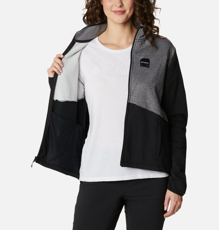 Columbia Lodge Hybrid Full-Zip Jakke Dame Svarte Mørke Grå | 53246H